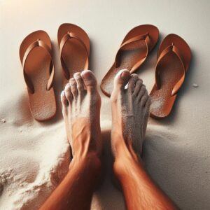 Bare feet on beach