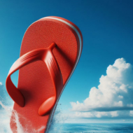 one flip flop in sea surf